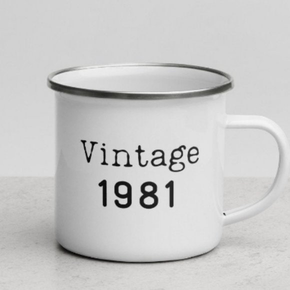 Vintage 1981 Enamel Coffee Mug 40th Birthday… - Picture 3 of 3